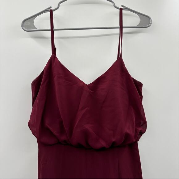 Birdy Grey Gwennie Chiffon Bridesmaid Maxi Dress in Cabernet Red Sz M‎ NEW - Picture 3 of 9